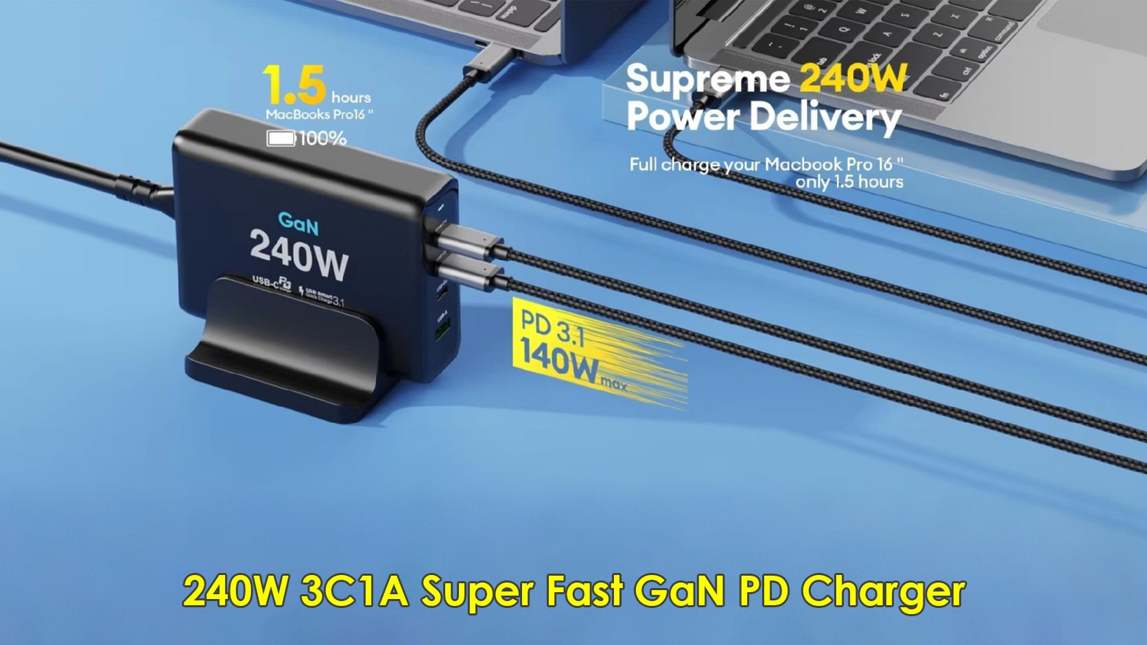 240W 3C1A GaN Fast Charger